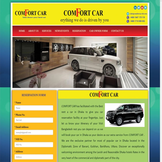 Rent A Car Website